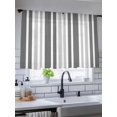 thumbnail image 5 of Sheer Curtains 54 Inch Length 2 Panels Set for Kitchen, Grey Stripe Semi Sheer Curtains for Windows, Farmhouse Minimalist Striped Voile Window Treatments Rod Pocket Curtain, 5 of 7