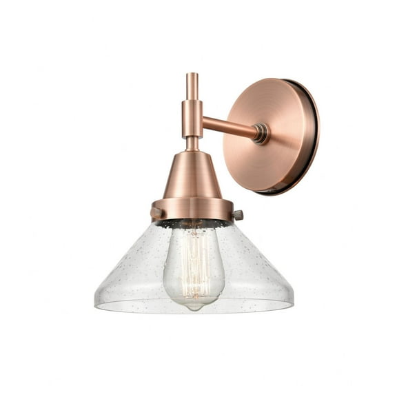 447-1W-AC-G4474 Innovations Lighting Caden - 1 Light Wall Sconce-9.25 Inches Tall and 8 Inches Wide-Antique Copper Finish-Seedy Glass Color