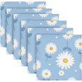 thumbnail image 6 of GZHJMY Daisy Flower Cloth Napkins Set of 6, Reusable Washable Polyester Dinner Napkins for Family, Restaurant, Wedding, Party Decor 20 x 20 Inch, 6 of 7