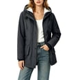 thumbnail image 3 of Winter Hooded Coats for Women Plus Size Thick Velvet Long Sleeve Solid Color Lined Outdoor Jacket with Pockets Winter Cardigan Casual Daily Active Wear, 3 of 10