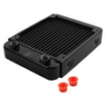 thumbnail image 1 of Water Cooling Radiator, 18 Pipe G1/4 Thread Heat Row Radiator Aluminum Heat Exchanger Radiator for PC CPU Computer Water Cool System 120mm Black, 1 of 5