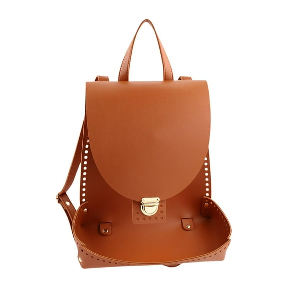 Milageto Crochet Bag Bottom Base Hardware Parts Handwoven Bag DIY Backpack Making Set brown