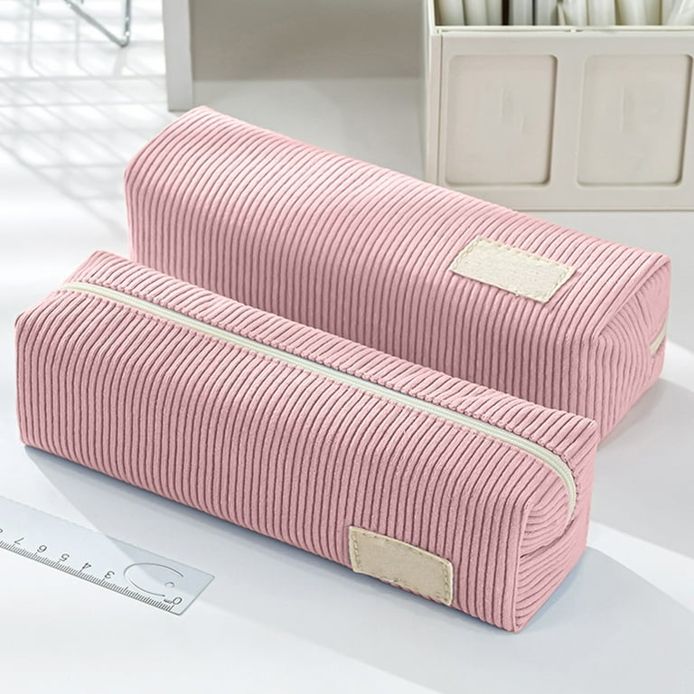 Corduroy Pencil Case, Large Capacity Pencil Case, Spacious