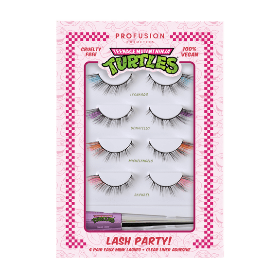 Profusion Cosmetics Teenage Mutant Ninja Turtles Lash Party 4 Pair Magnetic Set   Clear Adhesive