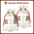thumbnail image 4 of Linen Bundle Pocket Gift Bag Drawstring Opening And Closing Method For Christmas Birthday Anniversary As A Gift Packaging Small Ivory Checked Hand-Drawn Sketch_1, 4 of 8