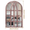 thumbnail image 2 of EUWBSSR 2Pcs Acrylic Rectangle Windowpane Mirror Wood Framed Mirror Wall Decor for Living Room Entryway Dining Room 44x26cm/44x22cm(Coffee Color, Arch), 2 of 11