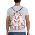 thumbnail image 2 of Drawstring Backpack - cute Dinosaur pink Splash Proof Small Drawstring Gym Bag for Women Men, Cinch Sports String Bag Backpack for Travel Swimming Beach, 2 of 8