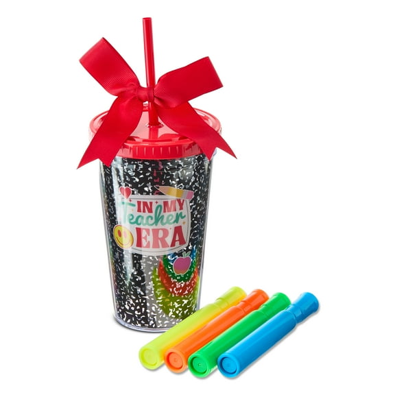 Teacher Tumbler Gift Set, Black and Red, Valentine's Day by Way To Celebrate
