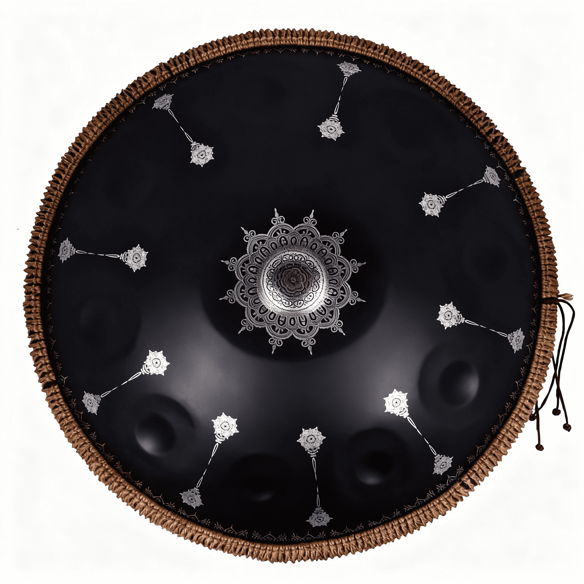 10 Notes Mandala Pattern Black Handpan Drum Decorative Steel Percussion Instrument