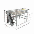 thumbnail image 3 of Full Size Loft Bed with Desk, Storage shelves and Staircase,Grey, 3 of 9