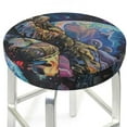 thumbnail image 3 of Zufioo Rainbow Astronaut Space Landscape Print Round Bar Chair Cushion Cover, Elastic Round Stool Protector, Dustproof and Non-slip Bar Kitchen Restaurant Chair Mat-12 inch, 3 of 7