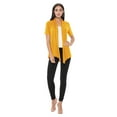 thumbnail image 5 of Women's Casual Solid Short Sleeve Basic Open Draped Front Cardigan Office Wear, 5 of 6
