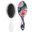 thumbnail image 2 of Floral Print Hair Brush, Botanical Garden Style Detangler with Artistic Watercolor Flower Pattern, 2 of 5
