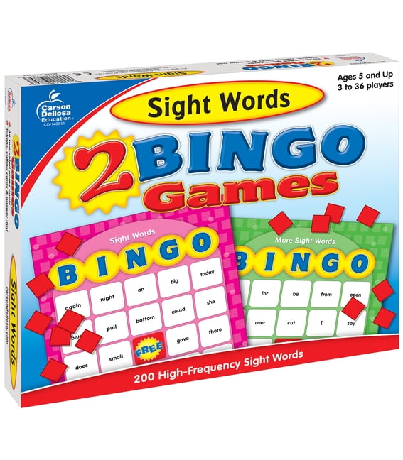 Sight Words 2 Bingo Games