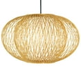 thumbnail image 3 of Modern Bamboo Wicker Rattan Hanging Light Shade for Living Room, Dining Room, Entryway, 3 of 9