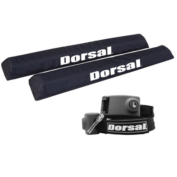 Aero Roof Rack Pads 28 Inch Wide with Locking Straps for Car Surfboard Kayak Long 28" Black