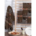 thumbnail image 2 of Japanese Style Kitchen Dish Towels for Drying Dishes Set of 3, Farmhouse Brown Cat House Trees Flowers Waffle Weave Microfiber Hand Tea Bathroom Towels Quick Dry & Absorbent Towel 15.7x23.6, 2 of 7