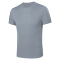 thumbnail image 3 of Manyakai Men's Short Sleeve Athletic T-shirt Rashguard Swimming Tops Quick Dry Gym Running Training Light Gray 5XL, 3 of 8
