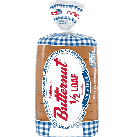 Butternut White Half Loaf Bread 1/2 Loaf 12 oz ( 1 PACK ) Butternut White Half Loaf Bread 1/2 Loaf 12 oz ( 1 PACK )