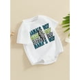 thumbnail image 5 of Cenuakty Infant Baby Boy Summer Jumpsuit Letter Print Short Sleeve Round Neck Romper Cute Bodysuit, 5 of 9