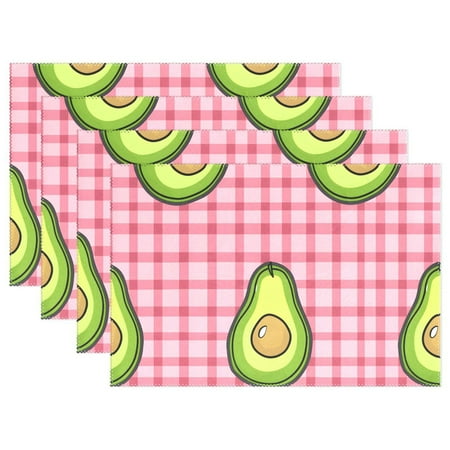 

Top View Of Cartoon Avocados Table Mat Rectangle Placemat 4 Pcs for Kitchen Dining Table 12 x 18