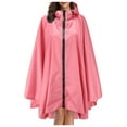 thumbnail image 2 of Rain Jackets for Unisex Pink Fashion Jacket Coat Hooded Raincoat Adults Teens With Pockets, 2 of 8