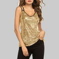 thumbnail image 2 of Viikei Tank Top for Women Sleeveless Tops Plus Size V-Neck Sleeveless Spaghetti Straps Sequin Solid Tank tops Camisole Vest, 2 of 9
