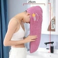 thumbnail image 6 of harmtty Hair Drying Cap Comfortable Cartoon Embroidery Lint Free Coral Fleece Women Household Rapid Drying Hair Towel for Bathroom,Blue Dual Layer, 6 of 8
