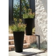 thumbnail image 5 of Veradek Demi Series 26" Tall Plastic-Stone Planter - Black 2 Pack, 5 of 11