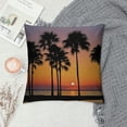 thumbnail image 2 of COMIO  Hawaiian Throw Pillow Cushion Cover, Hawaiian Sunset on Big Island Anaehoomalu Bay Ocean Romantic Resort, Decorative Square Accent Pillow Case, Mauve Black, 2 of 5