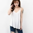 thumbnail image 2 of SWSMCLT Women's Cami Tank Top Soft Plus Size Top Fall Backless Summer Deep V Neck Cotton Cami Shirt White Large, 2 of 4