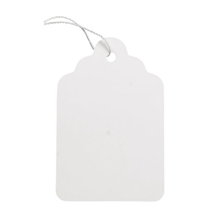 #7 Strung White Merchandise Price Tags - 1-7/16