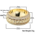 thumbnail image 4 of Handmade Luxury 14K Yellow Gold ring Golden silver Color Round shape AAAA Zircon Party wedding band rings For women men finger Jewelry, 4 of 8