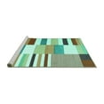 thumbnail image 2 of Ahgly Company Machine Washable Indoor Rectangle Patchwork Turquoise Blue Transitional Area Rugs, 6' x 9', 2 of 4