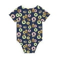 thumbnail image 2 of Daiia Sloth with Donuts Printed Unisex-Baby Short Sleeve Onesies Bodysuits Baby Climbing Clothes Soft and Comfortable Romper with Expandable Shoulder Design-18 Months, 2 of 8