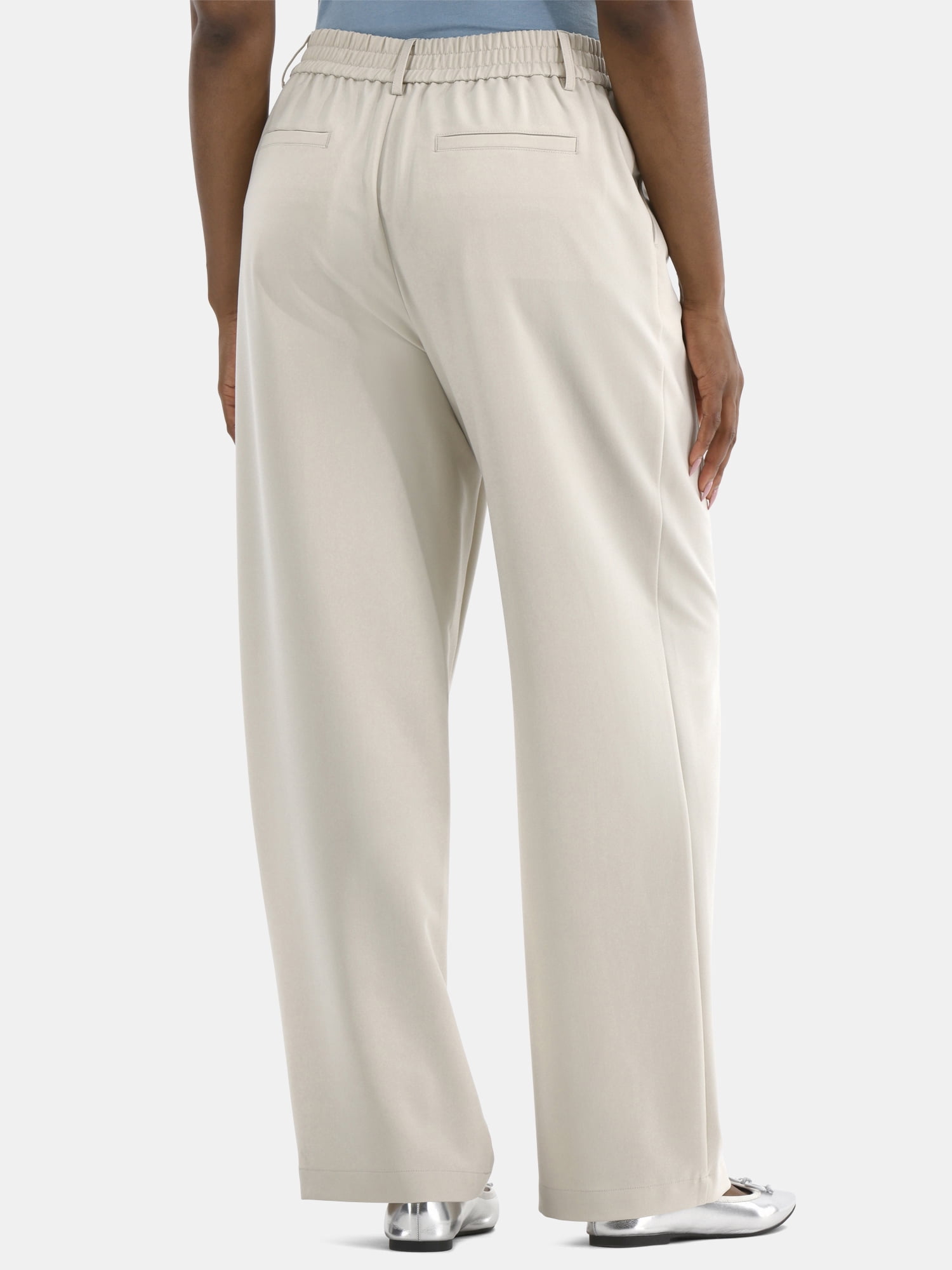 Time and Tru Women's Slouchy Tailored Pants, 30" Inseam, Sizes 0-18