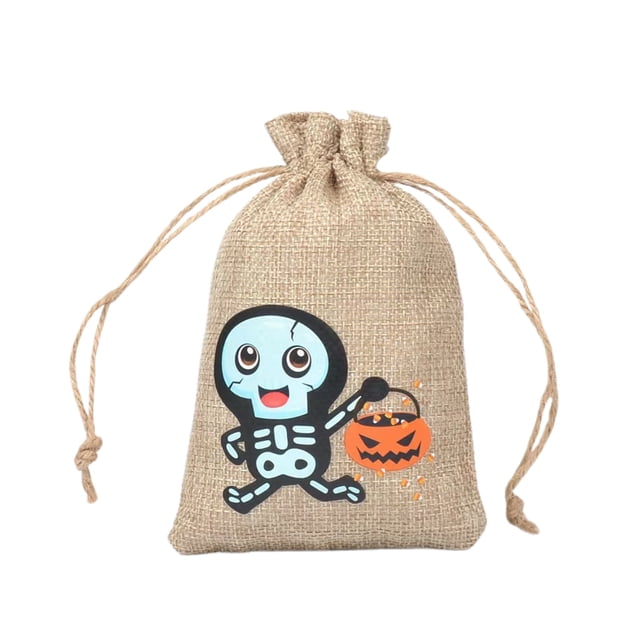 Home Textile Storage Halloween Glow In The Dark Drawstring Bag Linen Storage Pouch For Candy Jewelry Perfume for Trick or Parties