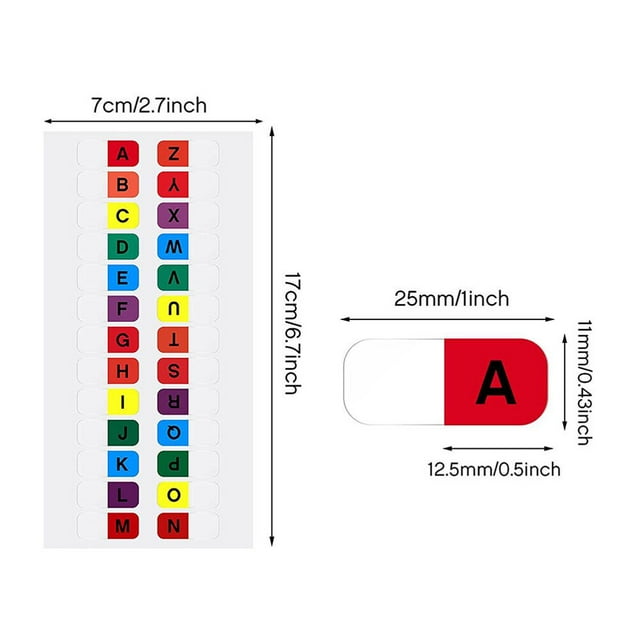 LNGOOR 40 Sheets Page Markers Tabs Alphabet Tabs Plastic Notebook Alphabetical Tabs Self-adhesive Page Tabs