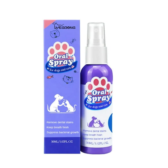 SLYNSHome Dog Dental Teeth Cleaning Spray,Pets Dog Oral Care Spray Plaque & Bad Breath Off Spray for Puppy Dog Pet Supplies