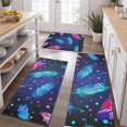 thumbnail image 2 of Neon Feather with Dots Pattern Kitchen Rugs Sets Of 3,Kitchen Runner Rugs Non Skid Washable,Decorative Kitchen Floor Mats for Kitchen,Sink,Laundry,17"x30"+ 17"x47" + 17"x59", 2 of 6