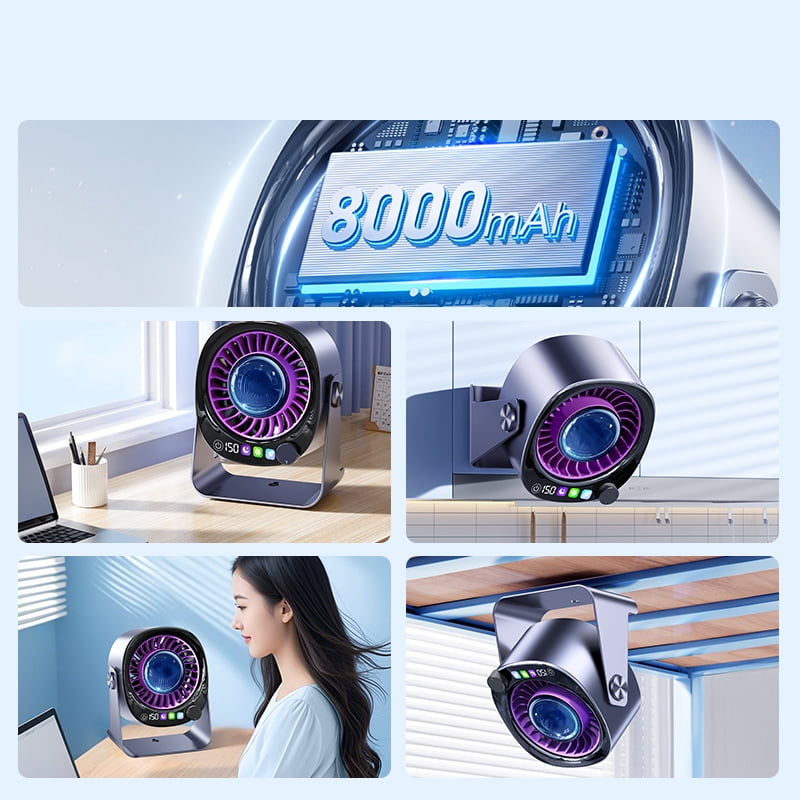 Quiet 360° Airflow Desk Fan - Electric Household Fan
