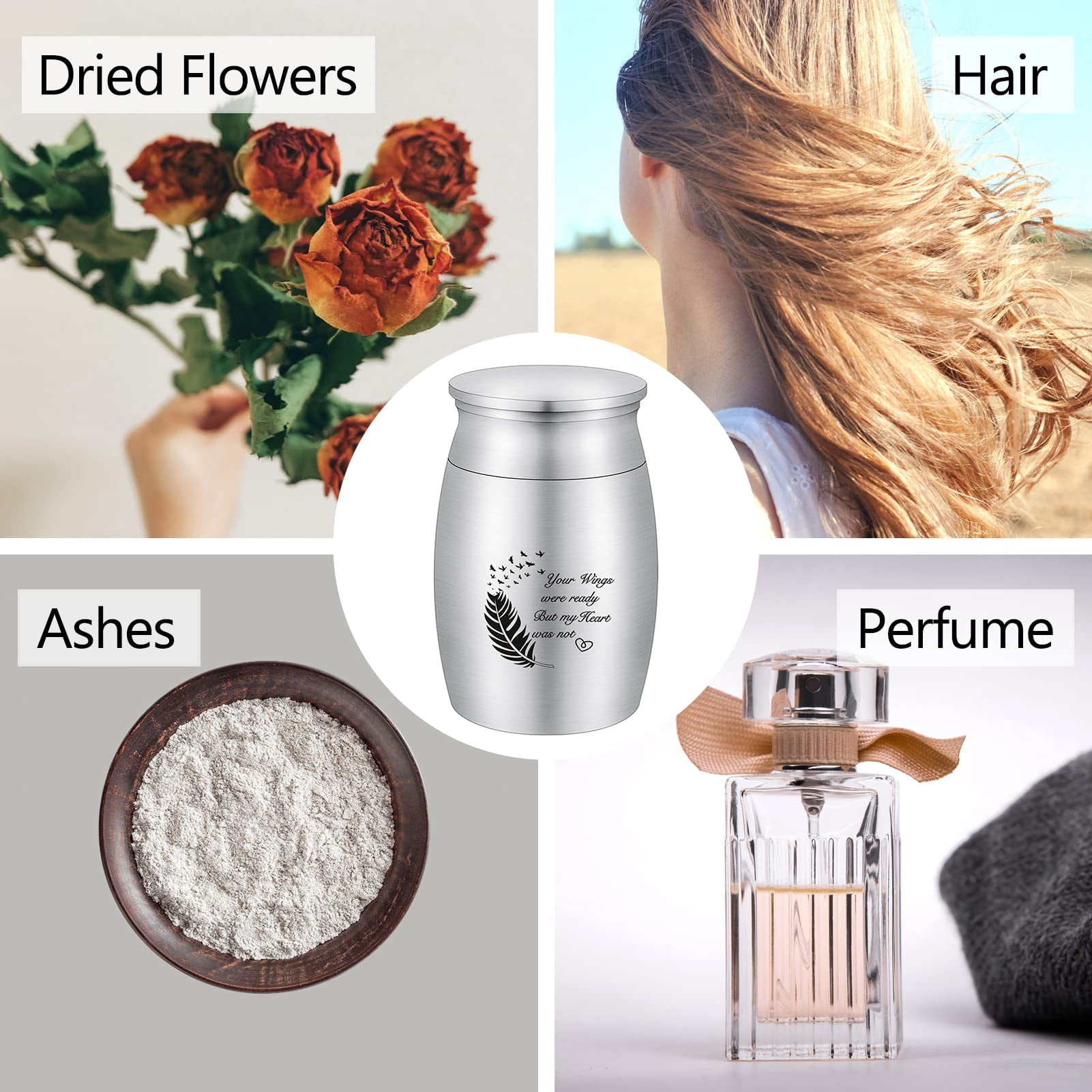 3 Inches Small Keepsake Cremation Urn for Human / Pet Ashes Mini Cremation Urns Memorial Ashes Urn Mini Urn Stainless Steel Ashes Holder Small Ash Urn for Ashes