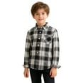 thumbnail image 3 of EnJoCho Plaid Shackets for Girls Boys Button Down Shirts Jackets Pockets Kids Flannel Shirts Spring Lapel Neck Blouse Top, 3 of 9