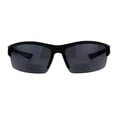 thumbnail image 2 of Mens Baseball Half Rim Warp Sunglasses With Bifocal Reading Lenses Black 1.5, 2 of 4