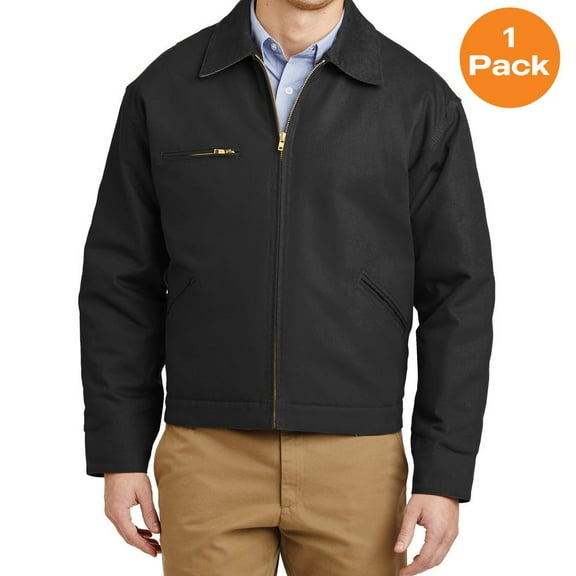 CORNERSTONE – DUCK CLOTH WORK JACKET STYLE J763, Black, XS, Mens Work Jackets