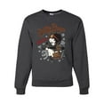 thumbnail image 1 of Wild Bobby, Biker Betty Boop Wild One MC Motorcycle Betty Boop Unisex Crewneck Sweatshirt, Heather Black, Large, 1 of 5