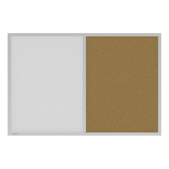 Ghent Aluminum White Framed Markerboard and Cork Combo Board 2 x 3ft