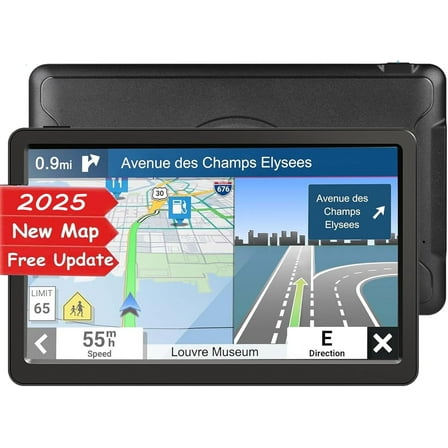 GPS Car Navigator, 9 Inch Display, Voice Guidance, Lifetime Maps with Voice Guidance and Speed Camera Warning