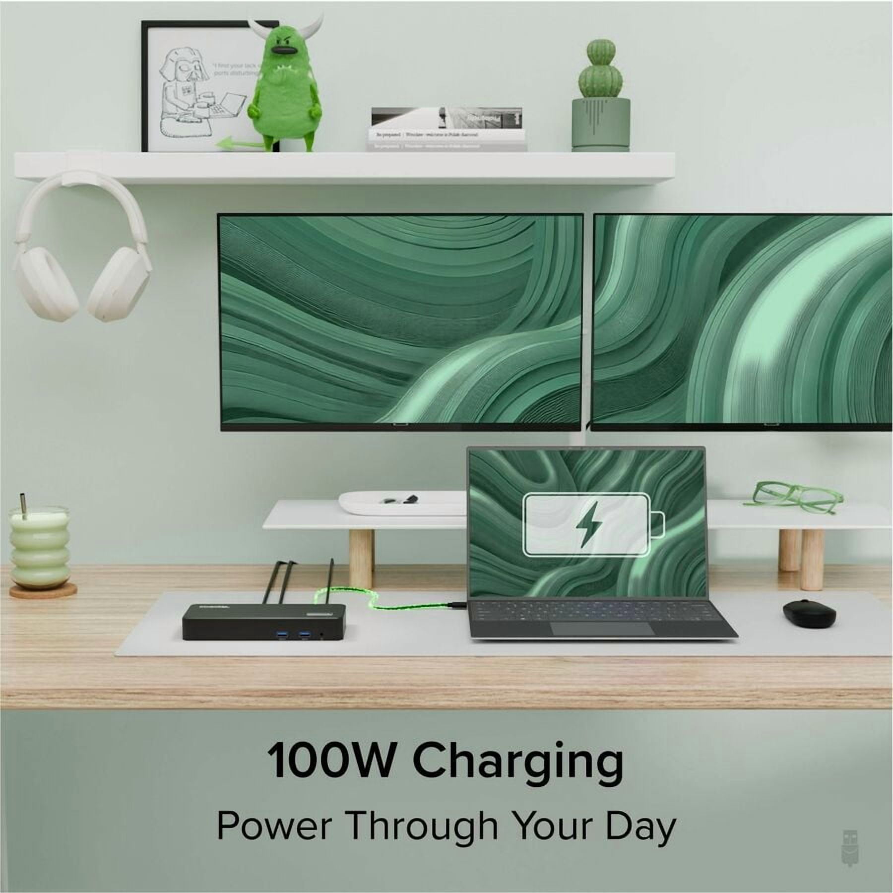 Plugable 12-in-1 USB C Triple Monitor Docking Station, Triple 4K Displays with 3X HDMI or 3X DisplayPort