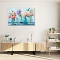 thumbnail image 4 of Flower Canvas Art Flower Picture Bathroom Wall Decor Fraemd Floral Painting Vintage Artwork for Living Room Office Home Decoration Gallery Wrapped Ready to Hang(Flower-3,12.00"x18.00"), 4 of 6